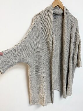 360 Sweater Patchwork Knit Open Cardigan Sweater Dolman Sleeve oversized Small